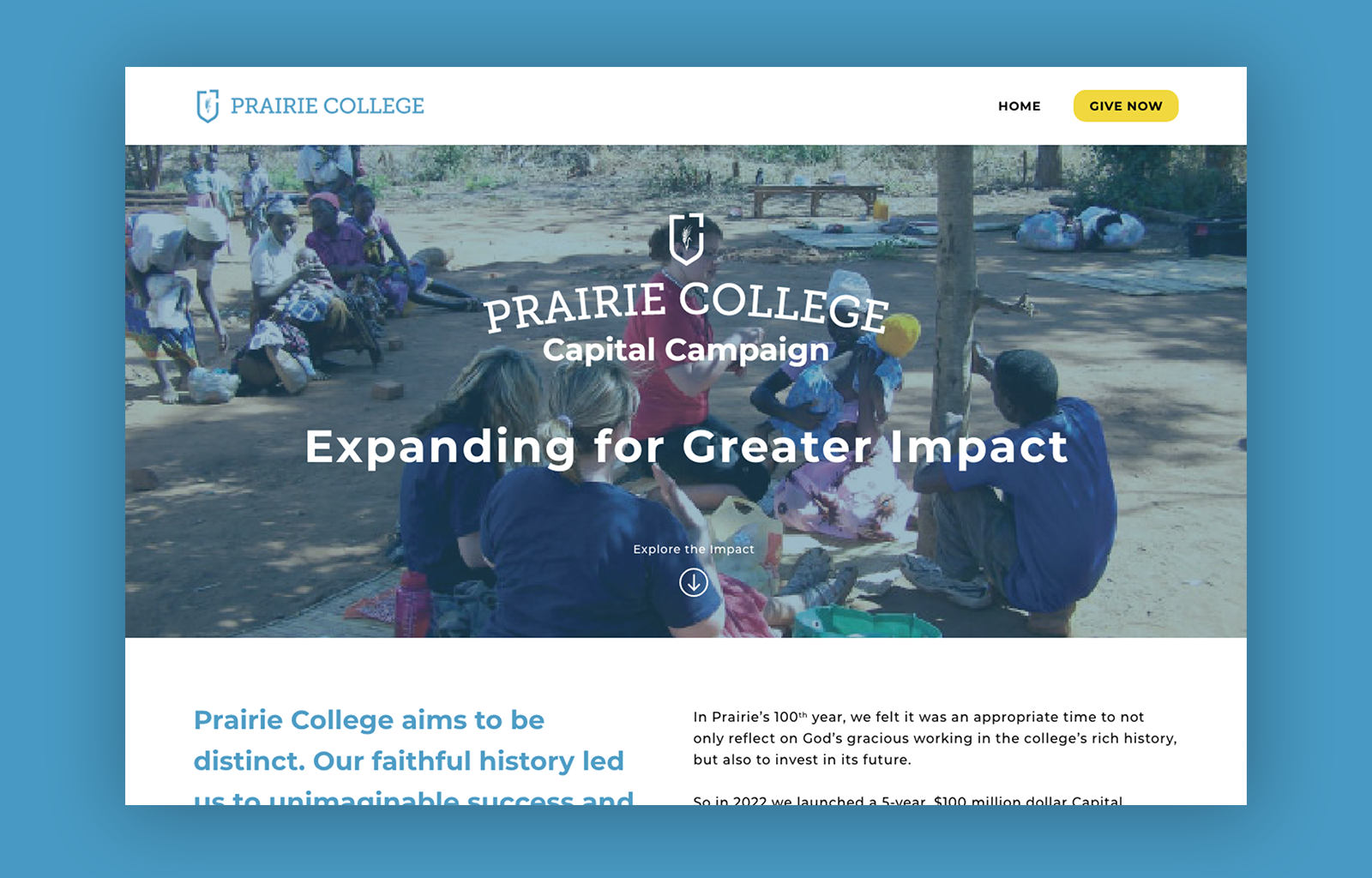 Prairie College Capital Campaign Website