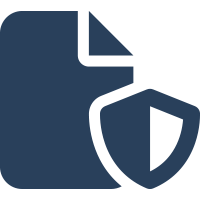 Icon of file with a shield overtop