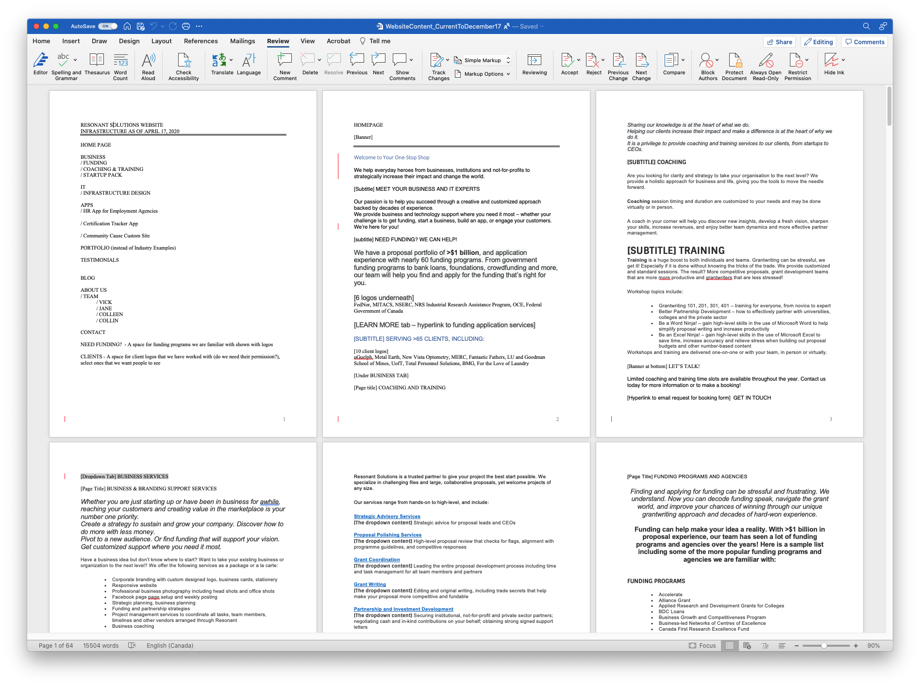 Image of a screenshot of a word document with many pages.